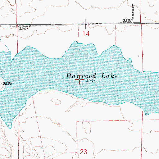 Topographic Map of Harwood Lake, MT