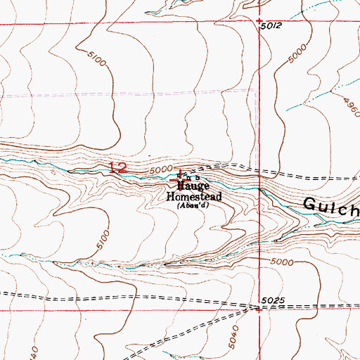 Topographic Map of Hauge Homestead, MT