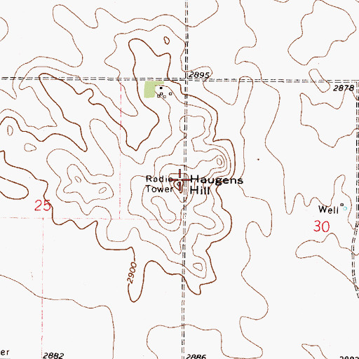 Topographic Map of Haugens Hill, MT