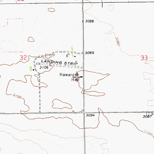 Topographic Map of Hawarden Hall, MT