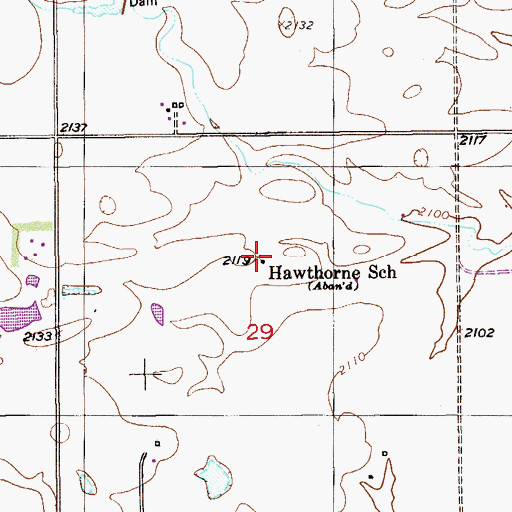 Topographic Map of Hawthorne School, MT