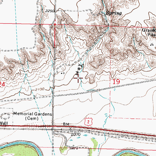 Topographic Map of Hay Coulee, MT