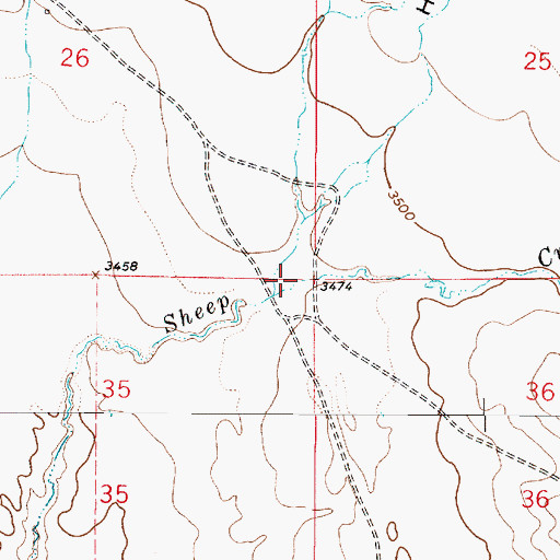 Topographic Map of Hay Coulee, MT