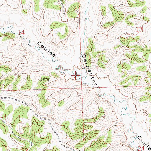Topographic Map of Hay Coulee, MT