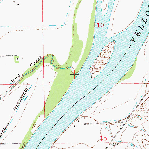 Topographic Map of Hay Creek, MT
