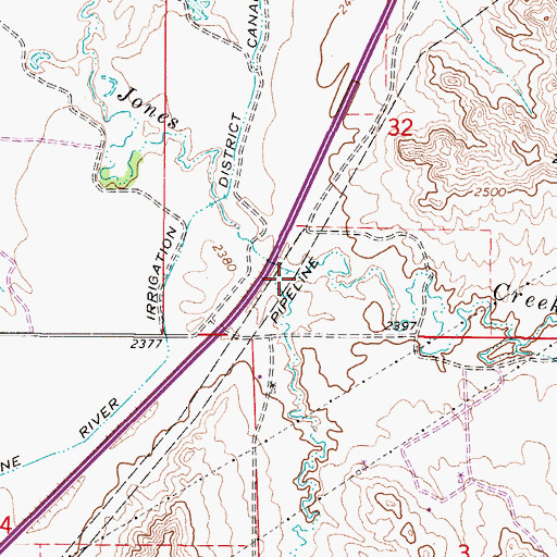 Topographic Map of Hay Creek, MT