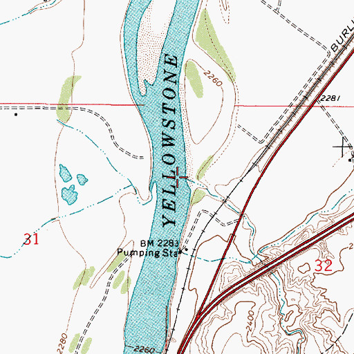 Topographic Map of Hay Creek, MT