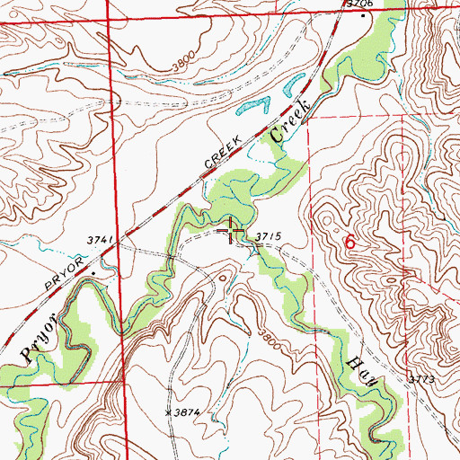 Topographic Map of Hay Creek, MT