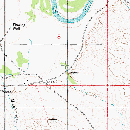 Topographic Map of Hay Creek, MT