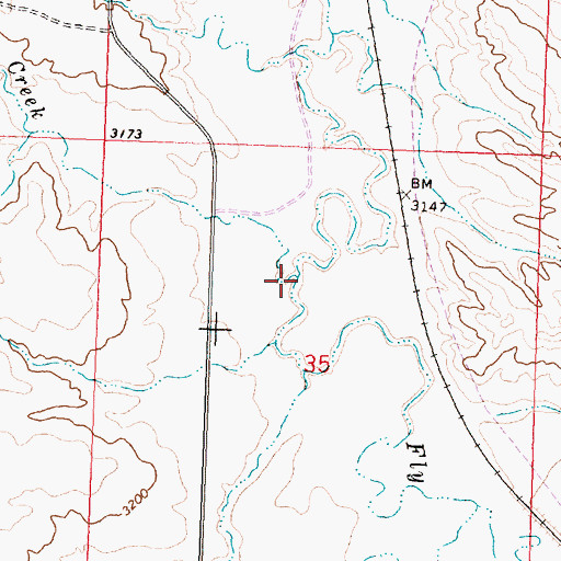 Topographic Map of Hay Creek, MT