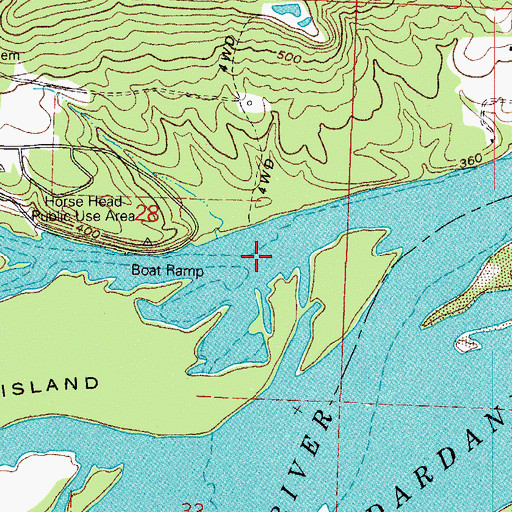Topographic Map of Horsehead Creek, AR