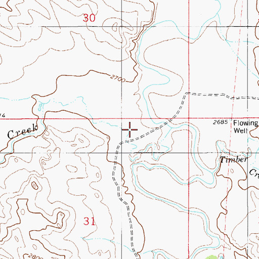 Topographic Map of Hay Creek, MT
