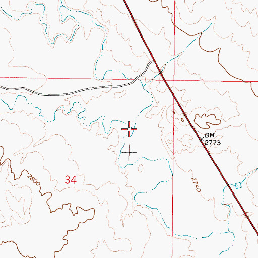 Topographic Map of Hay Creek, MT