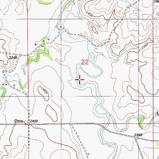 Topographic Map of Hay Creek, MT