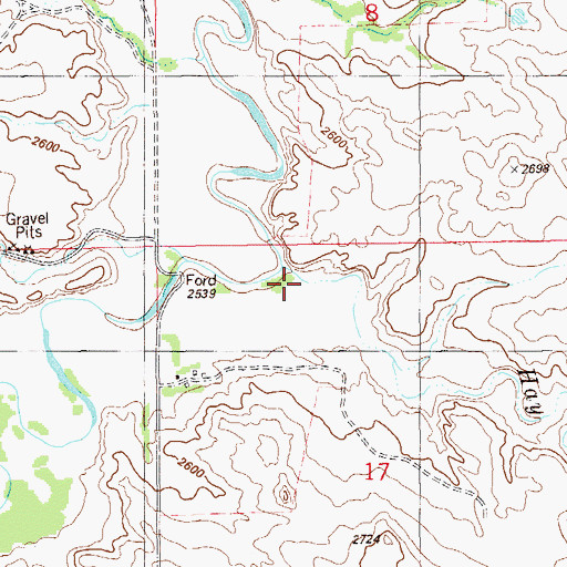 Topographic Map of Hay Creek, MT