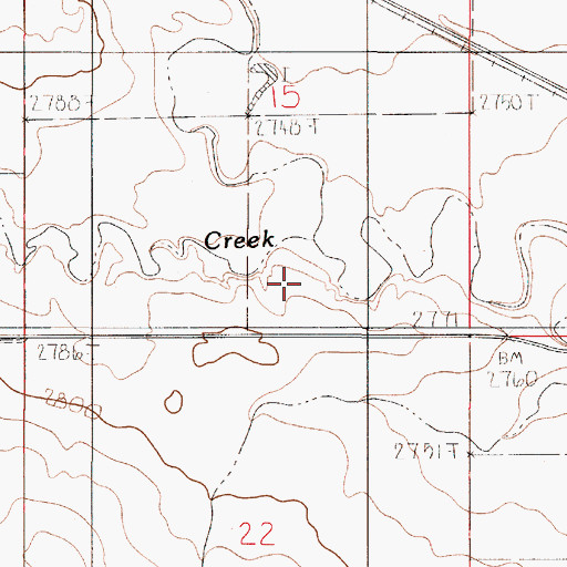 Topographic Map of Hay Creek, MT