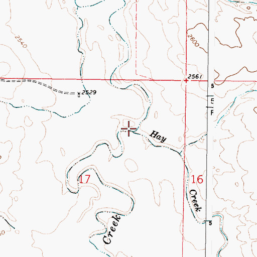 Topographic Map of Hay Creek, MT