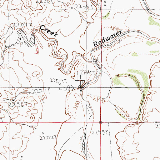 Topographic Map of Hay Creek, MT