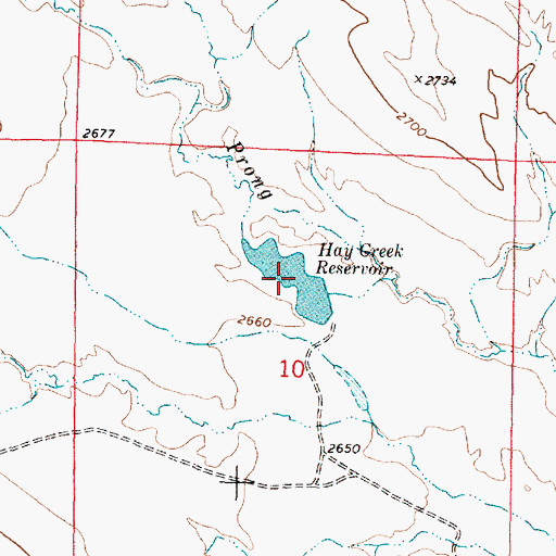Topographic Map of Hay Creek Reservoir, MT