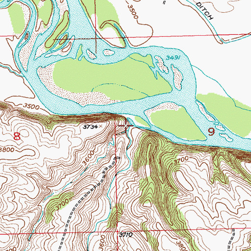 Topographic Map of Hayrack Gulch, MT