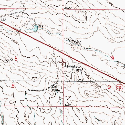 Topographic Map of Haystack Butte, MT
