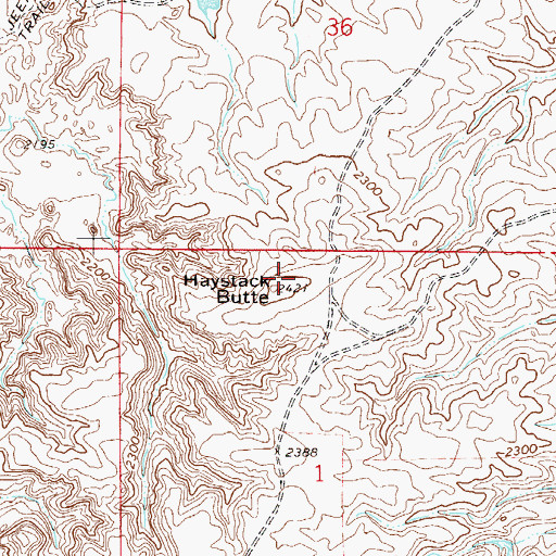 Topographic Map of Haystack Butte, MT