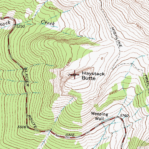 Topographic Map of Haystack Butte, MT