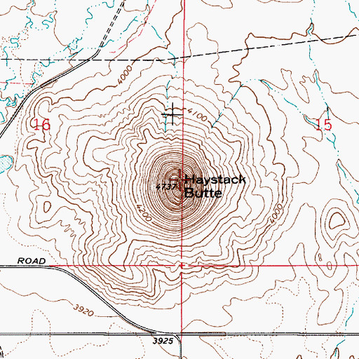 Topographic Map of Haystack Butte, MT