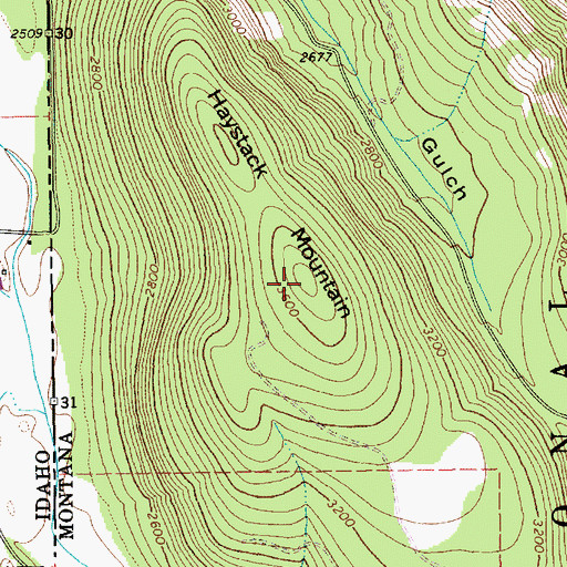Topographic Map of Haystack Mountain, MT