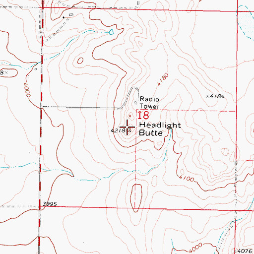 Topographic Map of Headlight Butte, MT