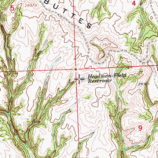 Topographic Map of Headman-Field Reservoir, MT