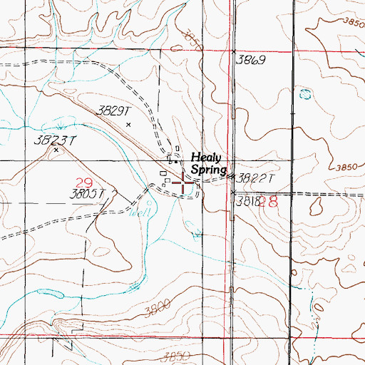 Topographic Map of Healy Spring, MT