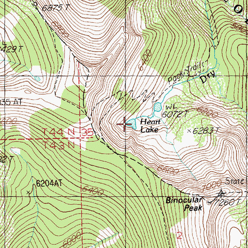 Topographic Map of Heart Lake, MT