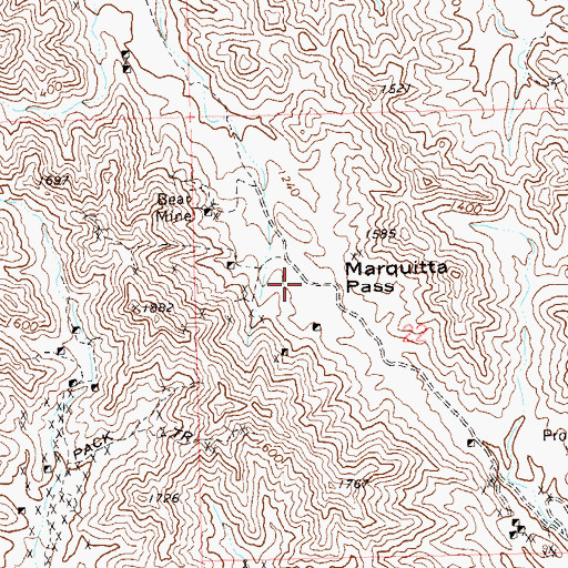 Topographic Map of Marquitta Pass, AZ