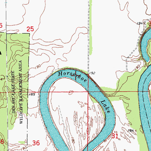 Topographic Map of Horseshoe Lake, AR