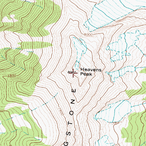 Topographic Map of Heavens Peak, MT