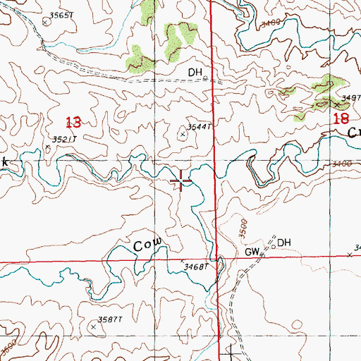 Topographic Map of Hedges Creek, MT