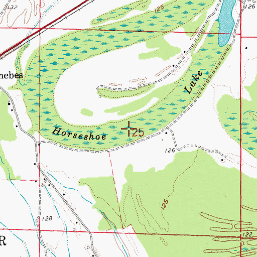 Topographic Map of Horseshoe Lake, AR