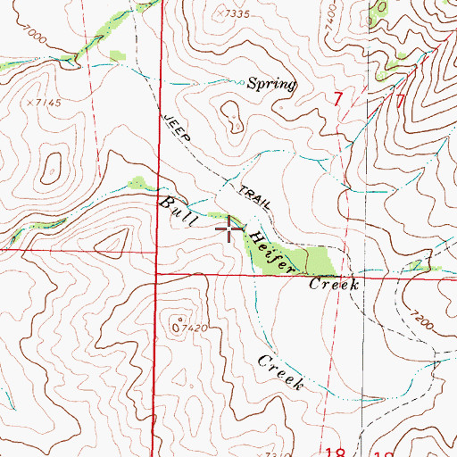 Topographic Map of Heifer Creek, MT