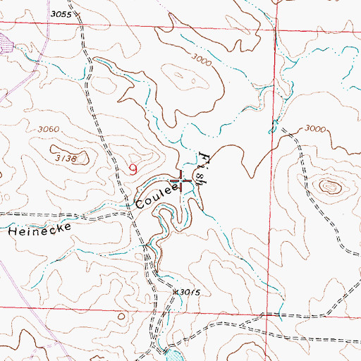 Topographic Map of Heinecke Coulee, MT