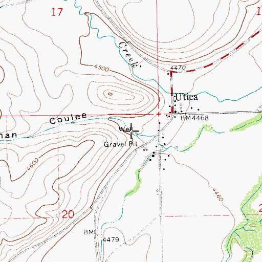 Topographic Map of Heiserman Coulee, MT