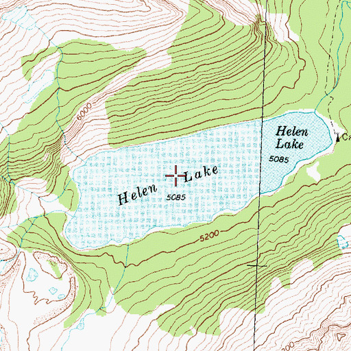 Topographic Map of Helen Lake, MT