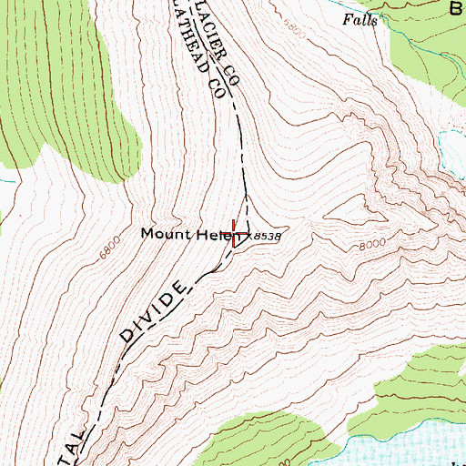 Topographic Map of Mount Helen, MT