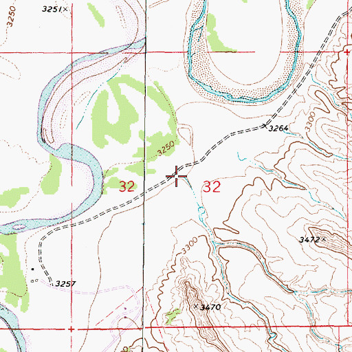 Topographic Map of Hell Creek, MT