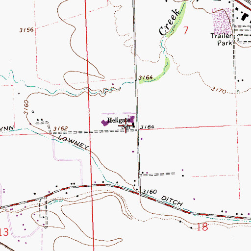 Topographic Map of Hellgate School, MT