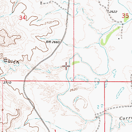 Topographic Map of Hells Gulch, MT