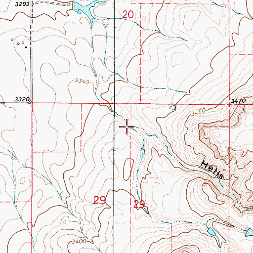 Topographic Map of Hells Gulch, MT