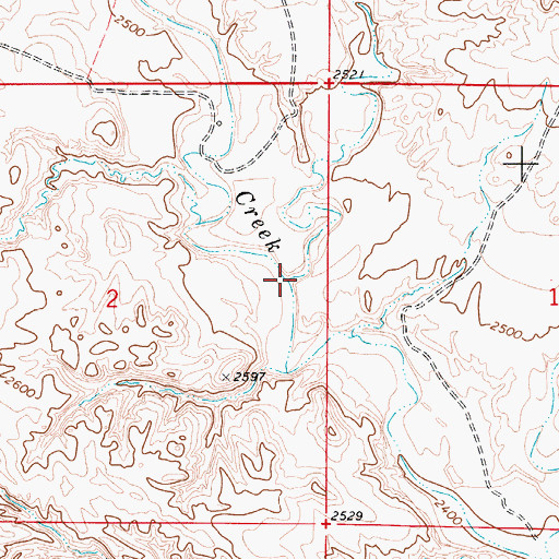 Topographic Map of Hendrickson Coulee, MT