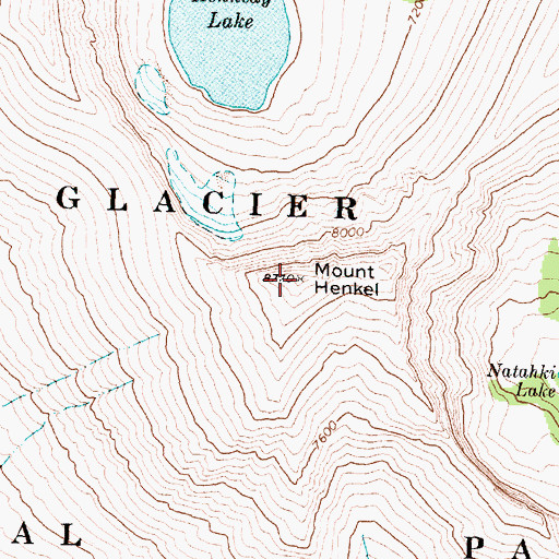 Topographic Map of Mount Henkel, MT