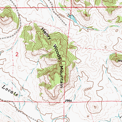 Topographic Map of Henry Woods Mountain, MT
